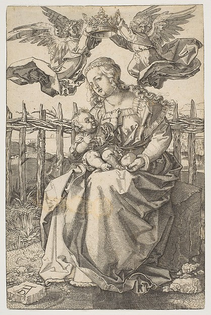 The Virgin Crowned by Two Angels n.d.-After Albrecht Dürer , Poster Print