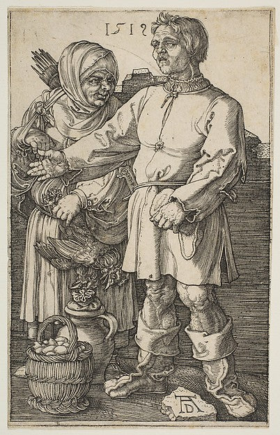 The Peasant Couple at Market 1519-Albrecht Dürer , Poster Print