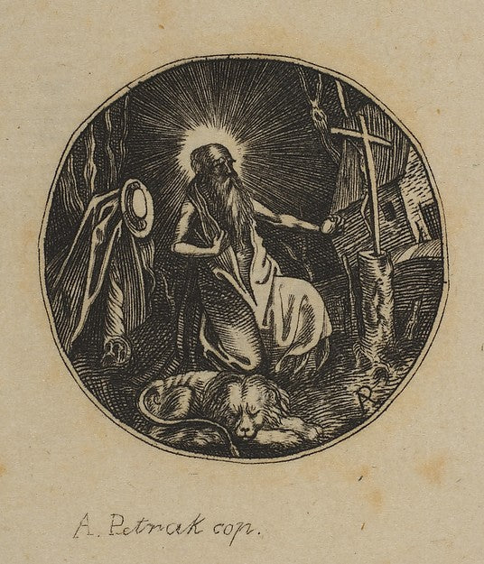 Saint Jerome 19th cent-Alois Petrak, After Albrecht Dürer ,16x12"(A3)Poster