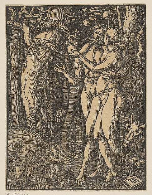 Adam and Eve from the Small Passion copy n.d.-After Albrecht, Poster Print