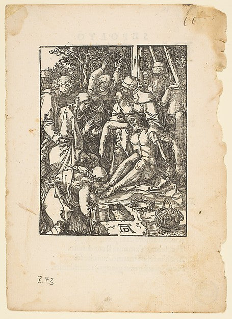 The Lamentation from The Small Passion edition Venice 1612 , Poster Print Wall Art