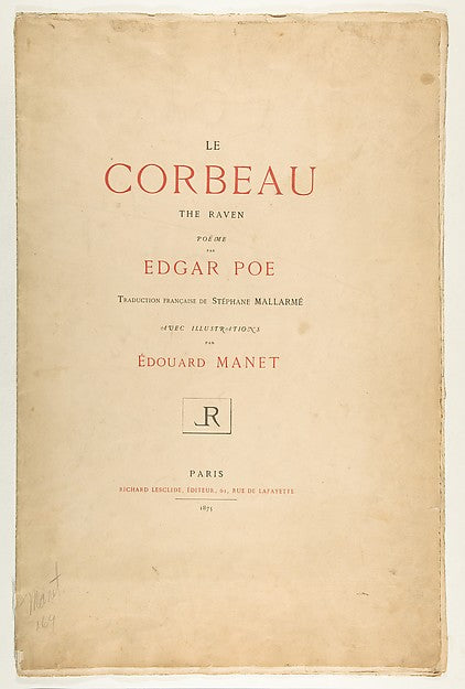 Portfolio cover and text for The Raven by Edgar Allan Poe 1875,16x12"(A3)Poster
