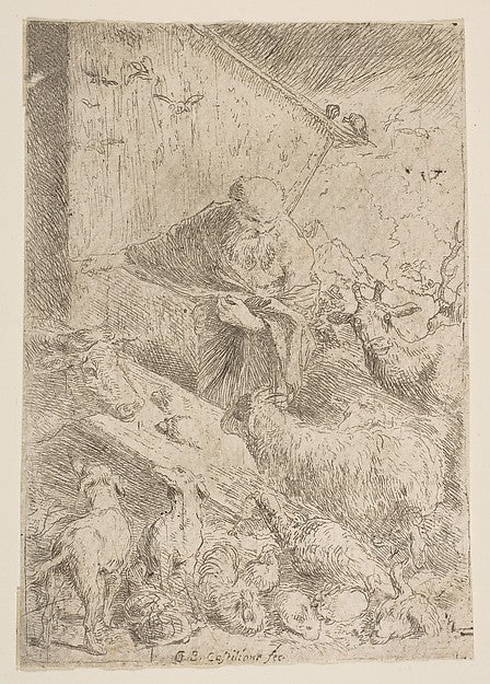 Noah letting the animals into the ark c1630-Giovanni Benedetto, Poster Print Wall Art