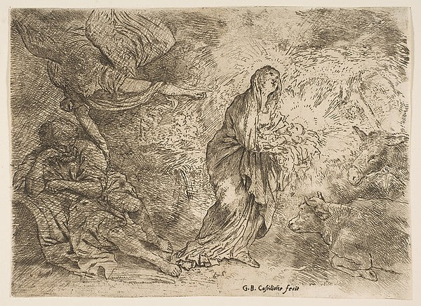The angel awakening Joseph to the presence of the Virgin and C, Poster Print Wall Art