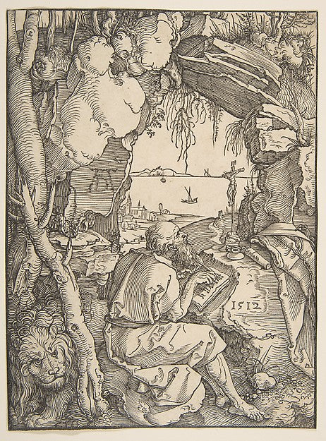 Saint Jerome in a Cave 1512-Albrecht Dürer , Poster Print Wall Art