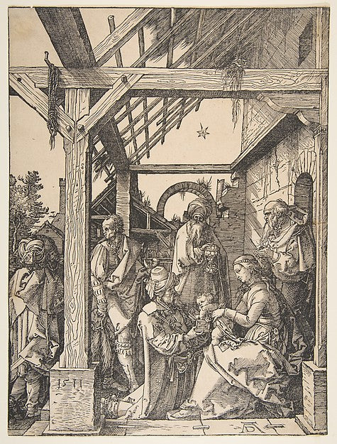 The Adoration of the Magi 1511-Albrecht Dürer , Poster Print Wall Art