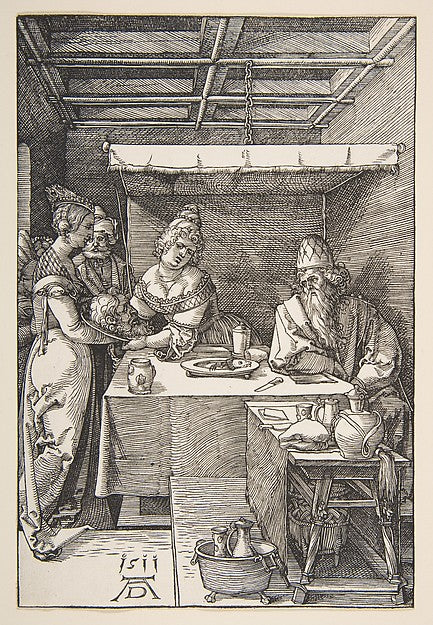The Head of Saint John the Baptist Brought to Herod n.d.-Albre,16x12"(A3)Poster