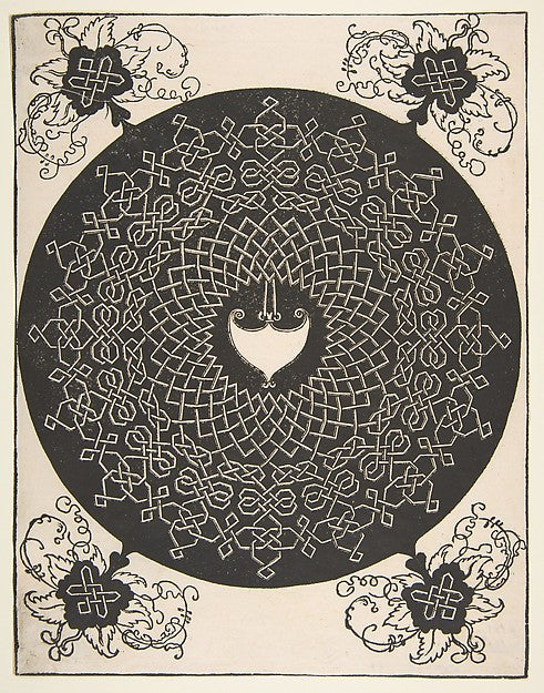 Embroidery Pattern with an Amazon Shield in its Center 1521 be, Poster Print Wall Art