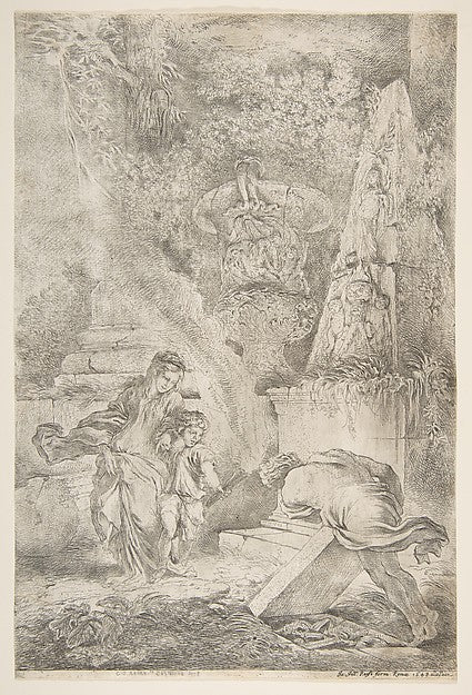 Theseus finding his father's arms 1645-Giovanni Benedetto Cast,16x12"(A3)Poster