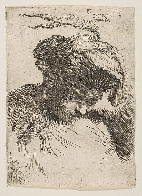 Young man looking down to right from the series of 'Small H, Poster Print