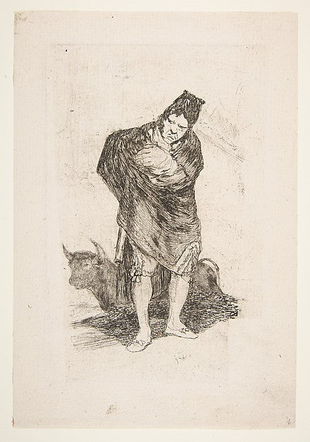The cloaked man -After Goya , Poster Print Wall Art