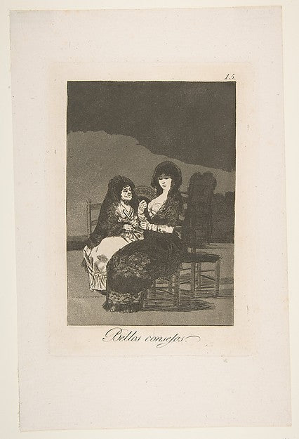 Plate 15 from 'Los Caprichos': A pretty piece of advice c1797,16x12"(A3) Poster