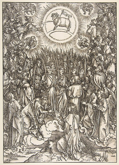 The Adoration of the Lamb from the Apocalypse series n.d.-Alb,16x12"(A3)Poster