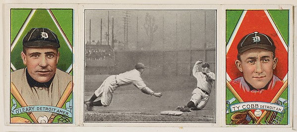 Fast Work at Third with Ty Cobb and Charles O'Leary from the , Poster Print Wall Art