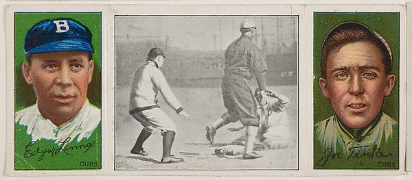 Harry Lord at Third with Edgar Lennox and Joseph B. Tinker f, Poster Print Wall Art
