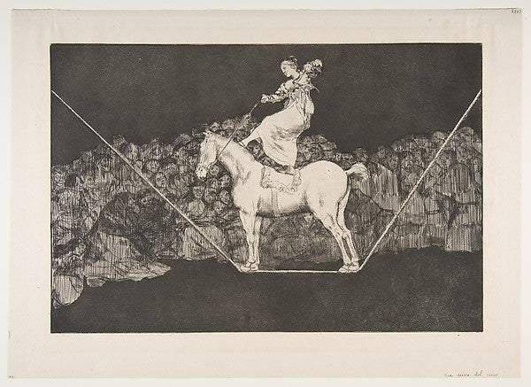 Plate B from the 'Disparates' - Punctual Folly c1816–23-Goya , Poster Print Wall Art