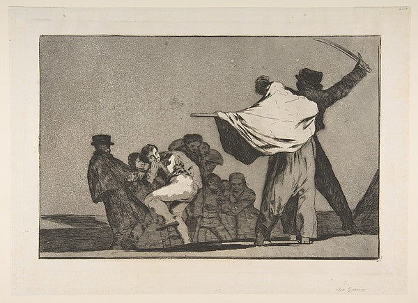 Plate A from the 'Disparates' - Well-Known Folly c1816–23-Goya , Poster Print Wall Art