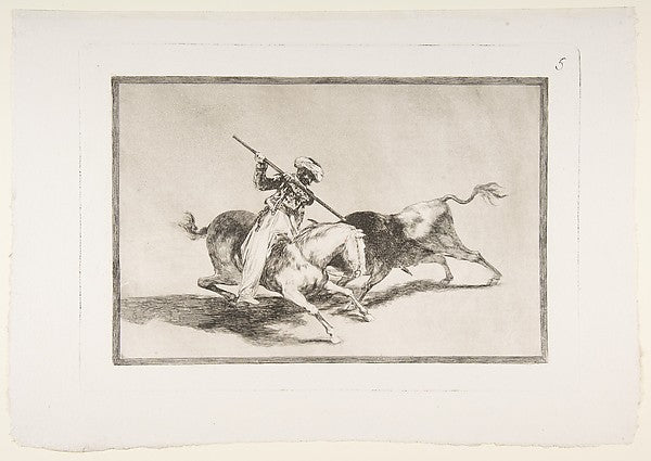 Plate 5 from 'The Tauromaquia' - The spirited Moor Gazul is the, Poster Print Wall Art