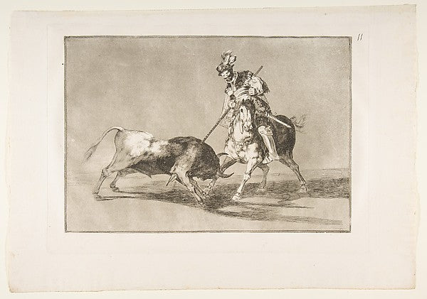 Plate 11 from the 'Tauromaquia' - The Cid campeador spearing ano, Poster Print Wall Art