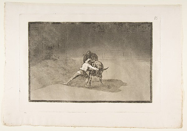 Plate 15 from the 'Tauromaquia' - The famous Martincho places t, Poster Print Wall Art