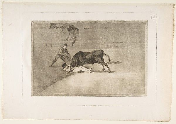 Plate 33 from the 'Tauromaquia' - The unlucky death of Pepe Ill, Poster Print Wall Art