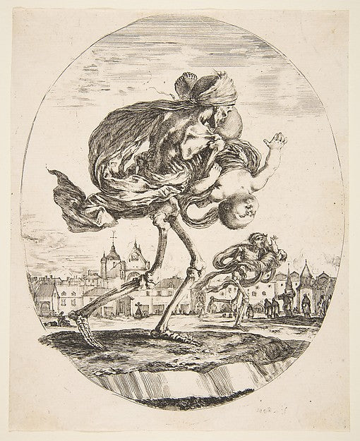Death Carrying an Infant from 'The five deaths' c1648-Etched, Poster Print Wall Art