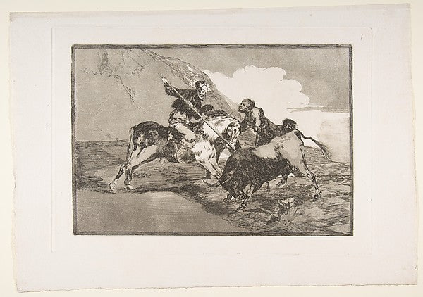Plate 1 from 'The Tauromaquia': The way in which the ancient S, Poster Print