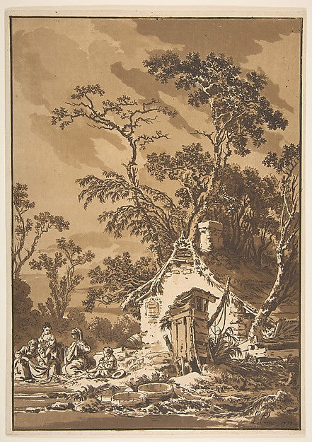 The Washerwomen 1771-Jean-Baptiste Le Prince , Poster Print Wall Art