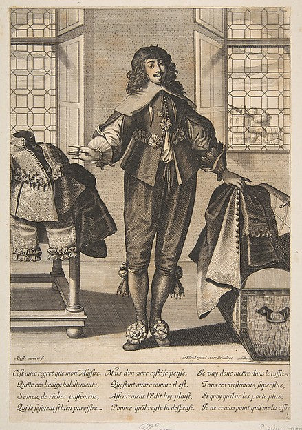 Abraham Bosse:A Courtier Following the Recent Edict mid to l-16x12"(A3) Poster