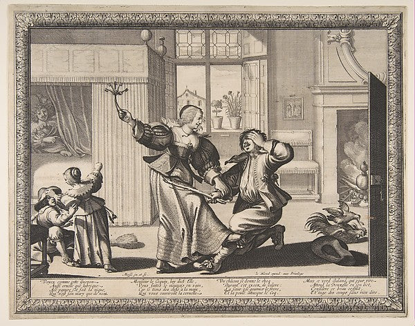 The Husband-Beater c1633-Abraham Bosse, Poster Print Wall Art