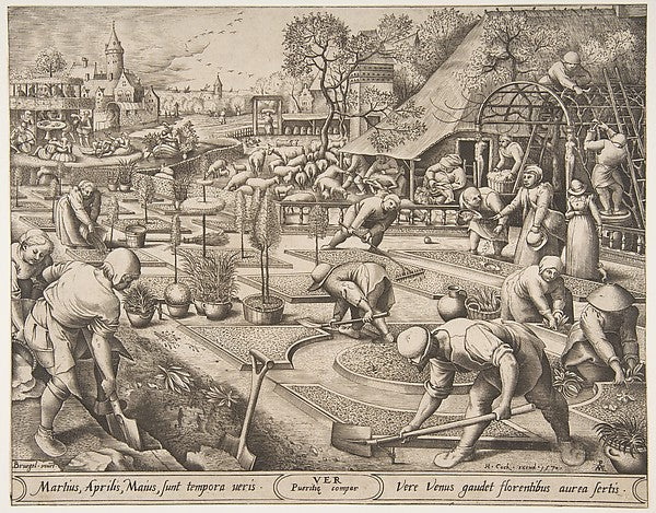 Spring from The Seasons 1570-Pieter van der Heyden, After Pie,16x12"(A3) Poster