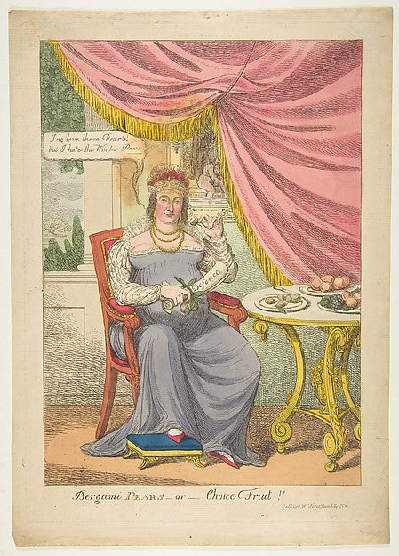 Bergami Pears or Choice Fruit October 1820-Anonymous, British,16x12"(A3)Poster