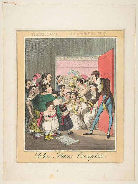 Theatrical Pleasures Plate 4: Taken Places Occupied c1835-The, Poster Print