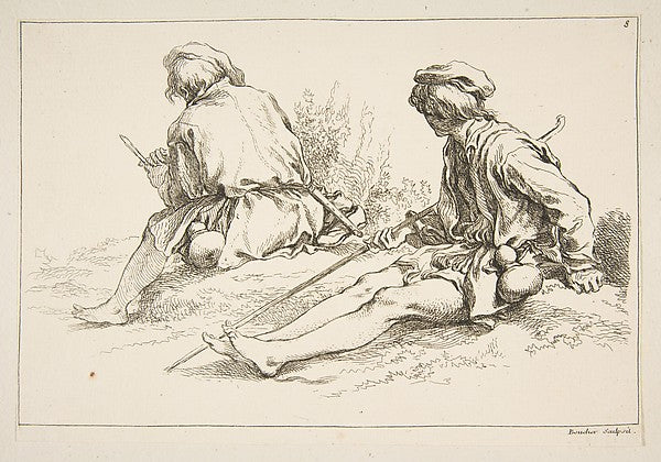 Sheet of Sketches 1753-François Boucher, After Abraham Bloemae, Poster Print Wall Art