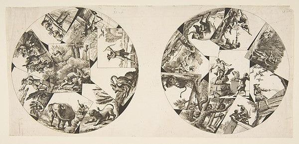 Designs for Plates Taken from Oudry's Illustrations to La Font,16x12"(A3)Poster