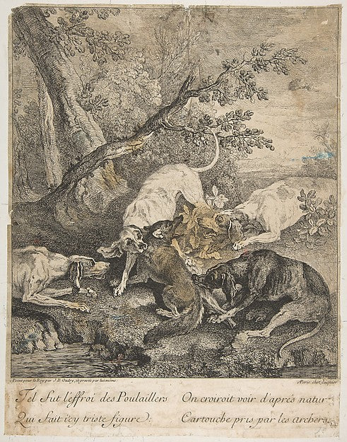 Fox Hunt 1736-Jean-Baptiste Oudry, Poster Print Wall Art