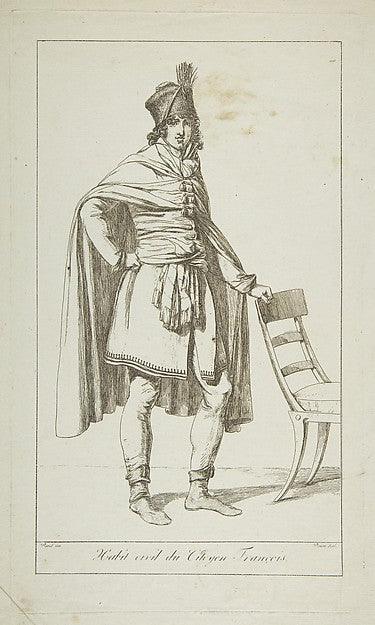 Civil Garb of the French Citizen 1794-After Jacques Louis Davi, Poster Print Wall Art
