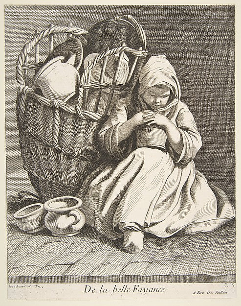 Pottery Peddler 1738-Anne Claude Philippe de Tubières, comte d,16x12"(A3)Poster