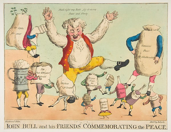 John Bull and His Friends Commemorating the Peace c1801-Piercy, Poster Print