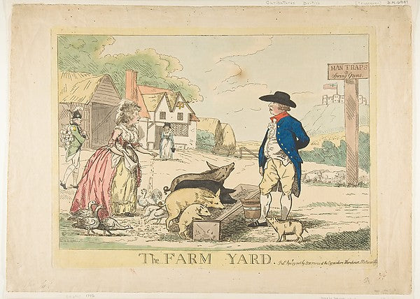 The Farm Yard April 29, 1786-Attributed to Henry Kingsbury ,16x12"(A3)Poster