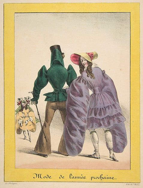 Mode de l'année prochaine c1830-After Charles Philipon, V. Rat,16x12"(A3)Poster