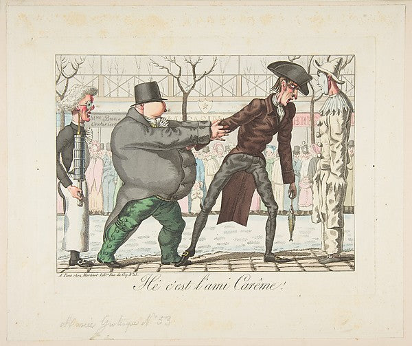 Hé c'est l'ami Carême! Musée Grotesque No. 53 early 19th cent, Poster Print Wall Art