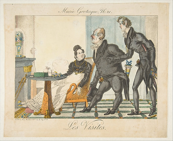 Les Visites Musée Grotesque No. 21 early 19th cent-Anonymous,16x12"(A3)Poster