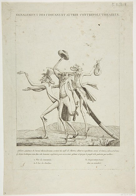 Signalement Des Chouans et Autres Contrevolutionaires c1793-An, Poster Print Wall Art