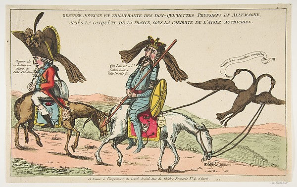 Rentrée joyeuse et triomphale des Don-Quichottes Prussiens en , Poster Print Wall Art