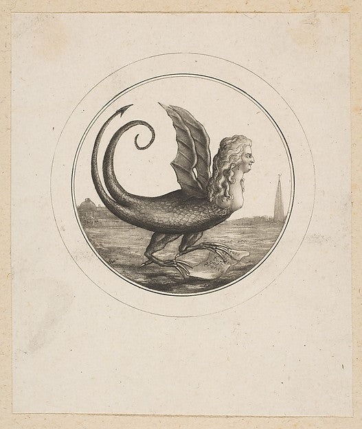 Caricature Showing Marie Antoinette as a Dragon 18th cent-Anon, Poster Print Wall Art