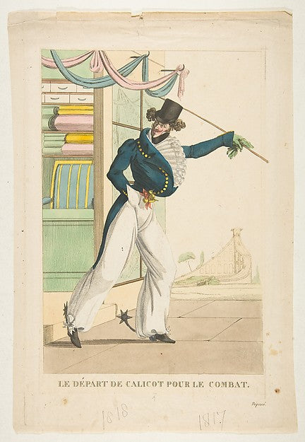 Le Départ de Calicot Pour le Combat 1817–18-Anonymous, French,, Poster Print Wall Art
