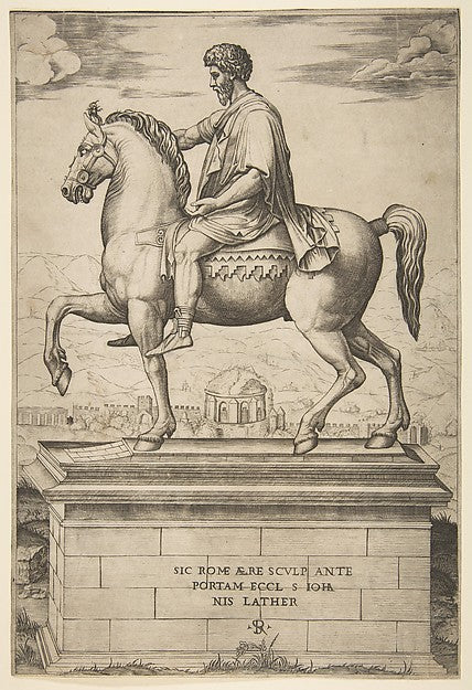 Equestrian Statue of Marcus Aurelius between 1515–27-Marco Den,16x12"(A3)Poster