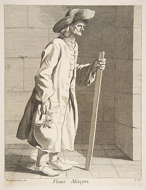 Old Bricklayer 1737-Anne Claude Philippe de Tubières, comte de, Poster Print Wall Art