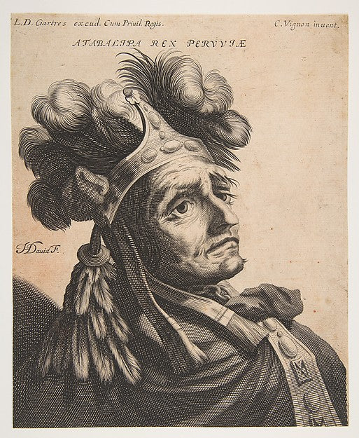 Atabalipa Roi du Pérou c1634–37-Jerôme David, After Claude Vi,16x12"(A3)Poster
